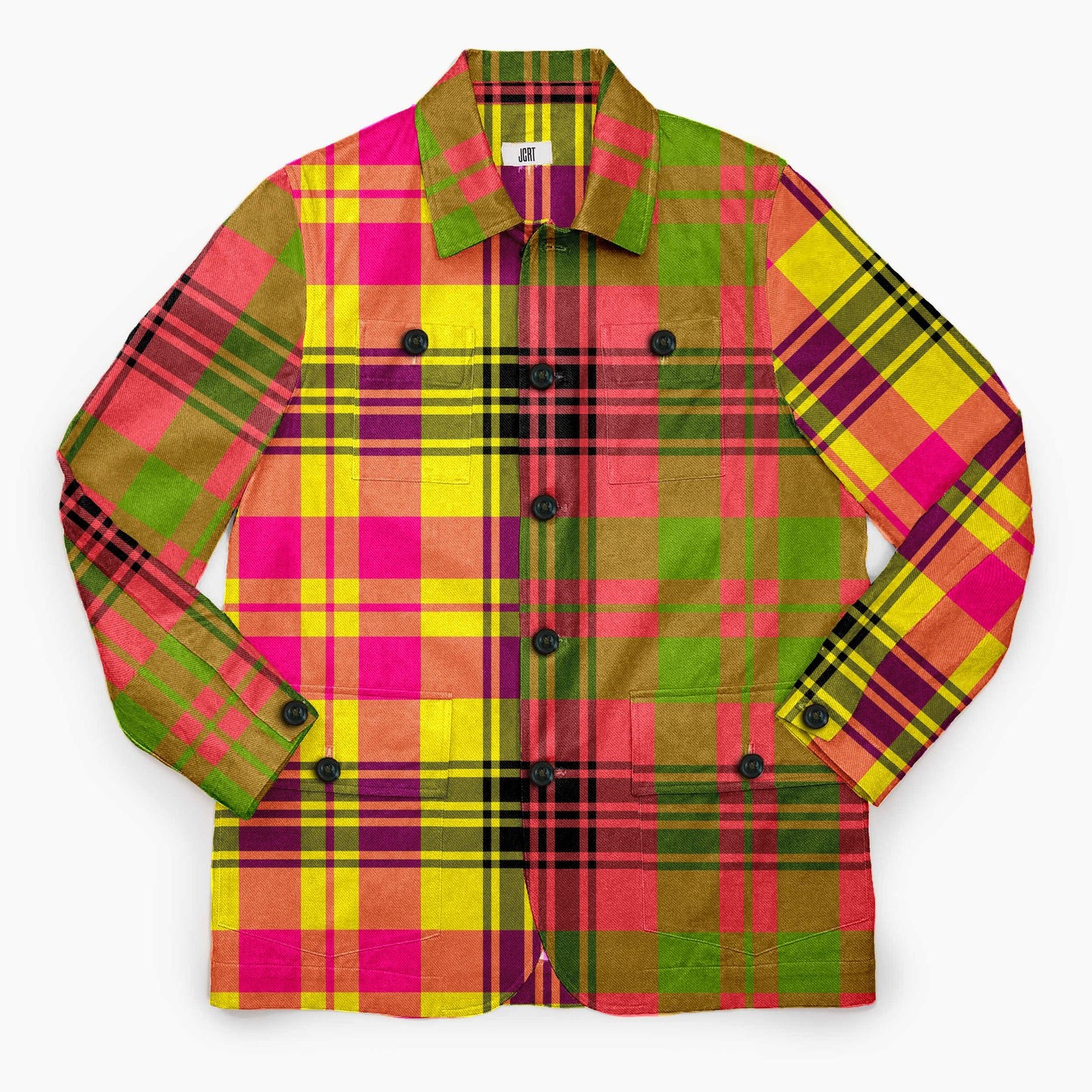 Never Mind The Bollocks Mixed Plaid Chore Coat