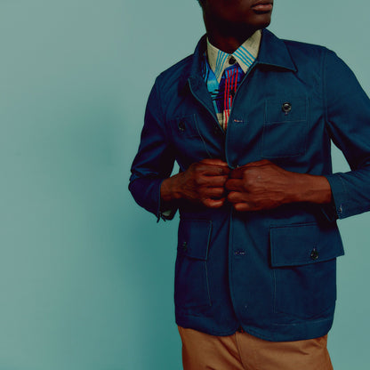 The Vintage Blue Twill Chore Coat